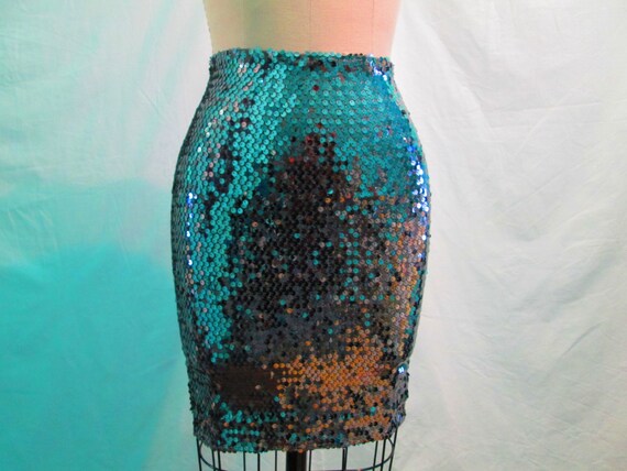 Silver Sequin Skirt by CourtneySamone on Etsy