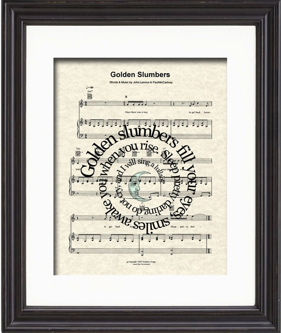 Golden Slumbers by The Beatles Song Lyric by WordsandMusicArt