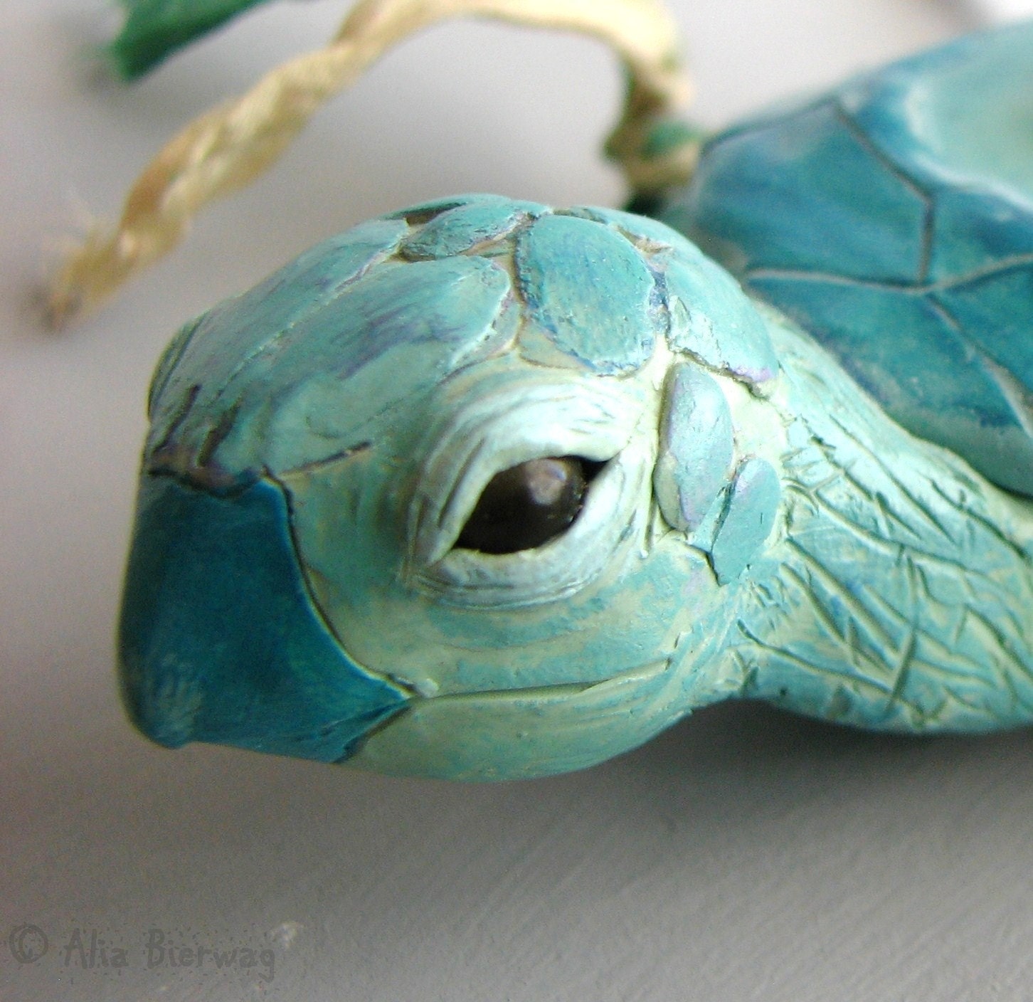 Island Bearer Handmade OOAK Sea Turtle Polymer Clay by Outpost8