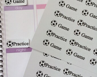 Planner Stickers 36 Scoccer Game and Practice Stickers Fits Erin Condren Planner