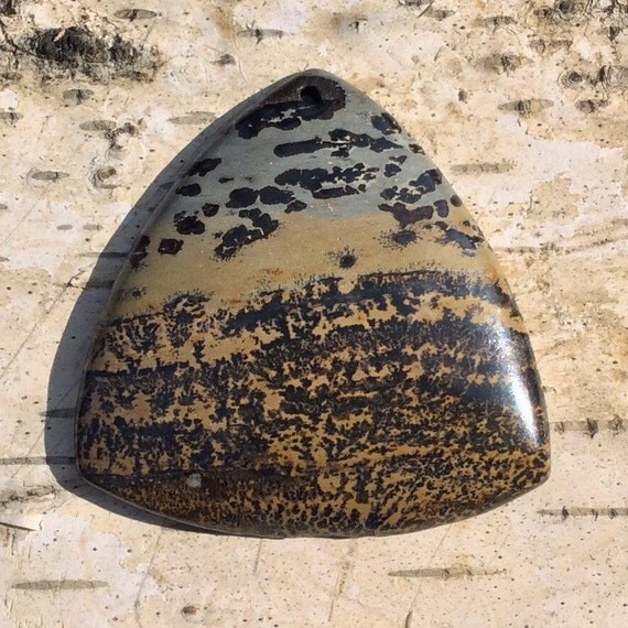 Gemstone Pendant Bead Paint Jasper 912012 by BonesandStone