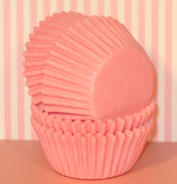 Mini Light Pink Solid Cupcake Liners 50 Qty