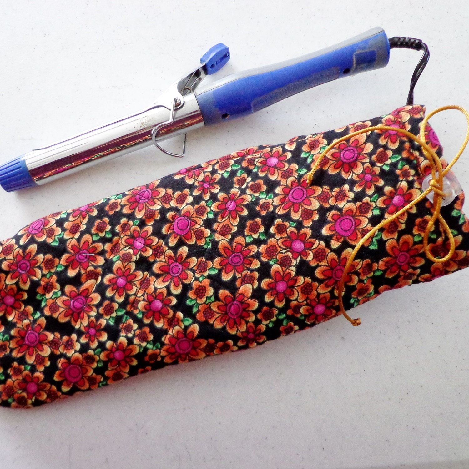Curling Iron Cover Insulated and Quilted Travel Case