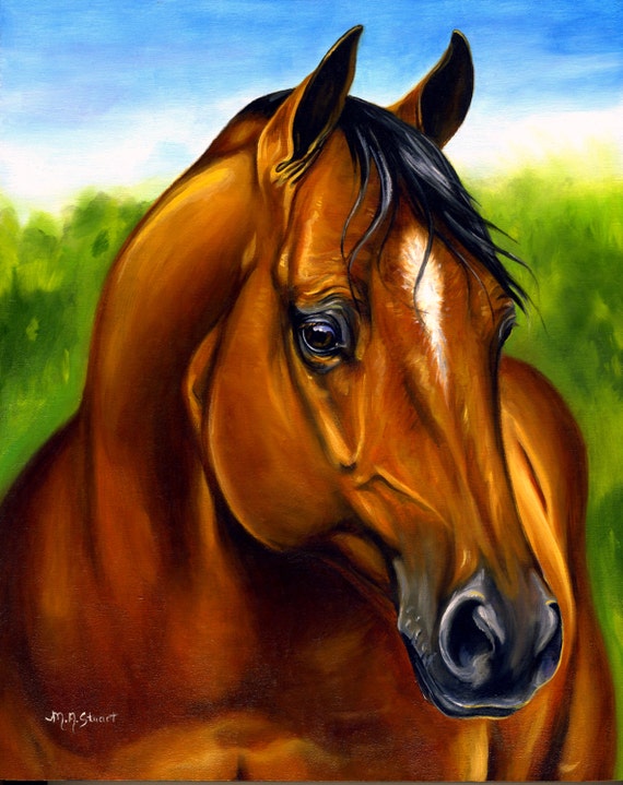 American Quarter Horse Original Oil Painting by