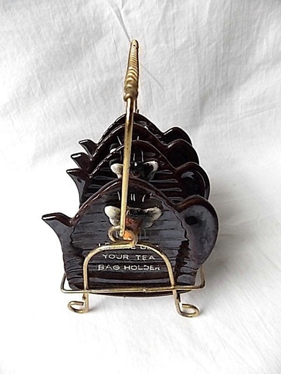 Vintage Teapot Tea Bag Holder Set with by ourtimecapsule on Etsy