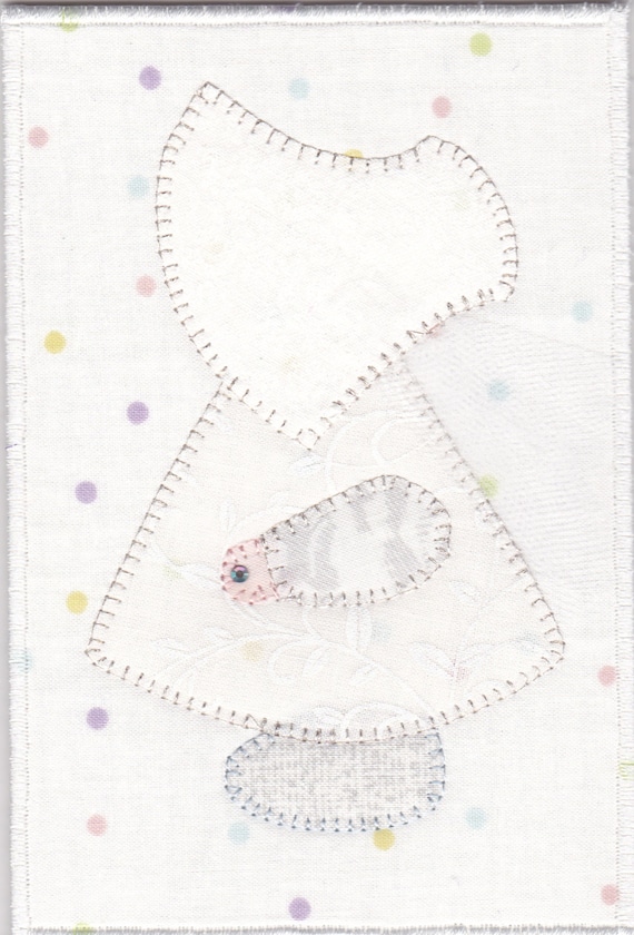 Wedding Sue Quilted Fabric Postcard