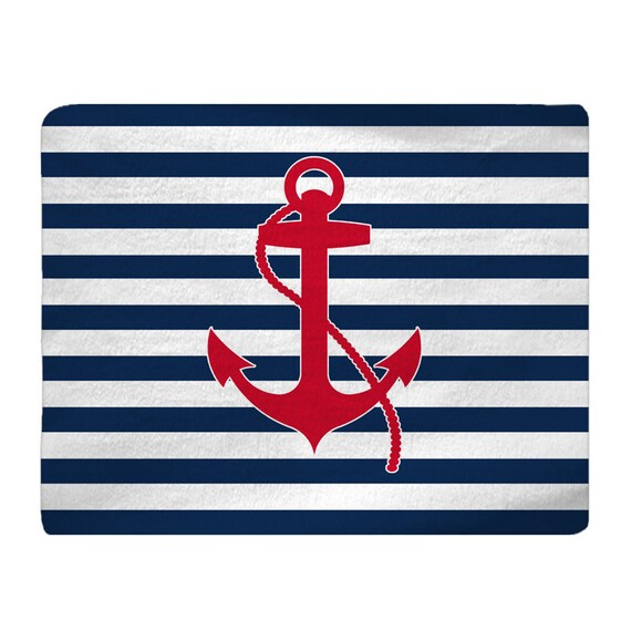 Personalized Color Navy & White Stripe with Red or Navy