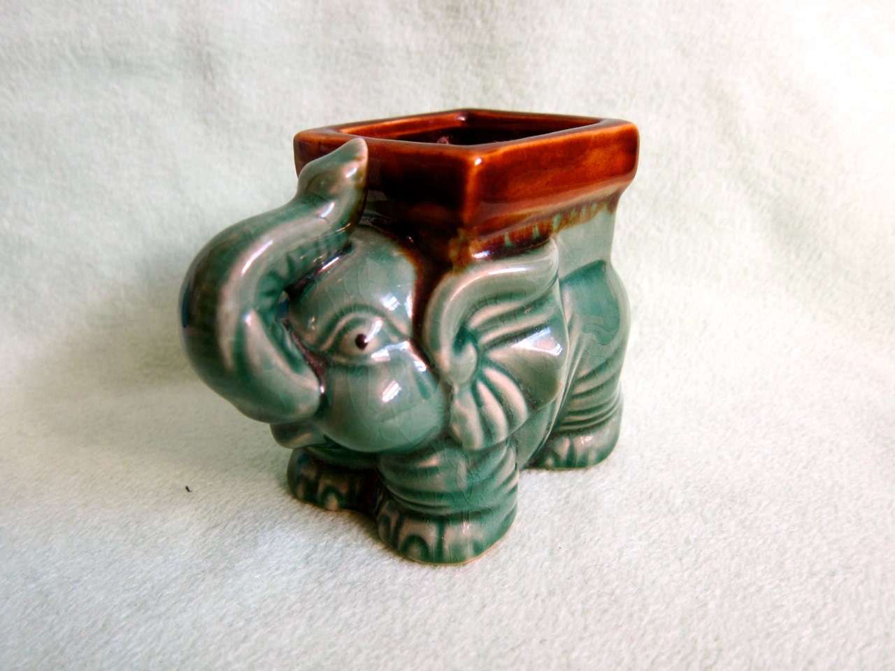 Vintage Elephant Planter Thailand China Ceramic animal by amccahon