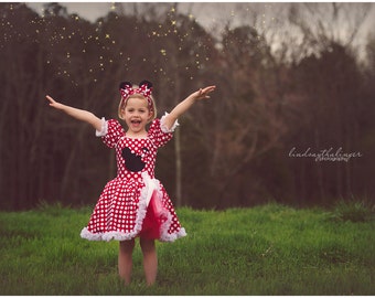 Minnie Mouse inspired costume red/ white tutu birthday dress size 4t