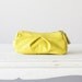Leather accessory bag yellow,makeup case,cosmetic bag,vanity storage,pencil case,utility storage,toiletry bag - Estia Bag