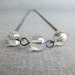 Clear Bubble Necklace, AB Clear Necklace, Clear Beaded Necklace, Oxidized Sterling Necklace