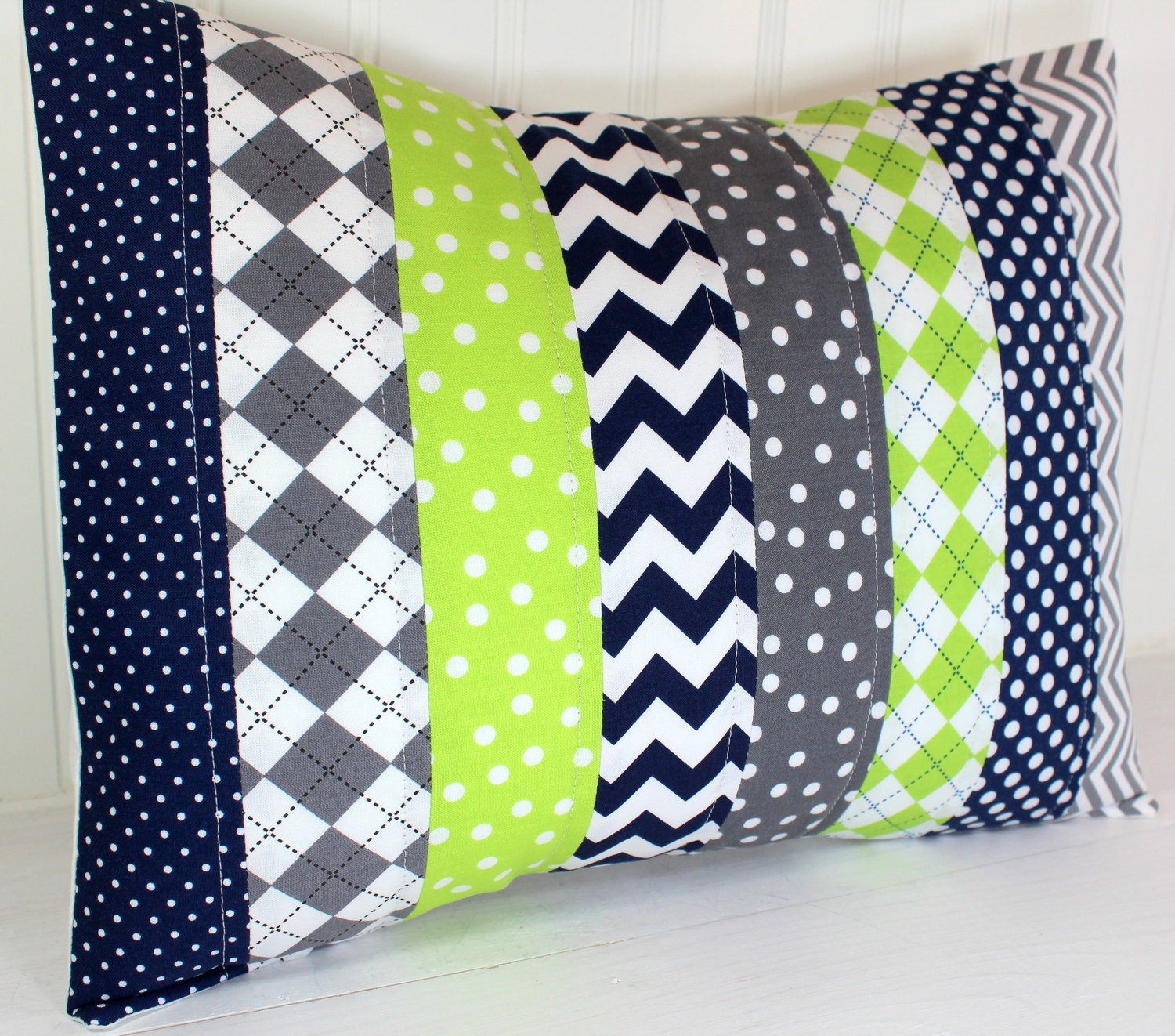 Pillow Cover Baby Boy Nursery Decor Patchwork Pillow Cover