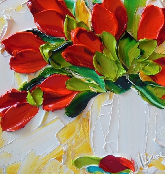 Oil Painting Tulips Impasto Painting Canvas by IronsideImpastos