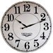 24 inch French Grand Gallery Large Wall Clock - Antique style big cream crackle off white round big