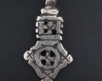 coptic   ethiopian ethiopian cross charm silver pendant african  small cross cross pendant