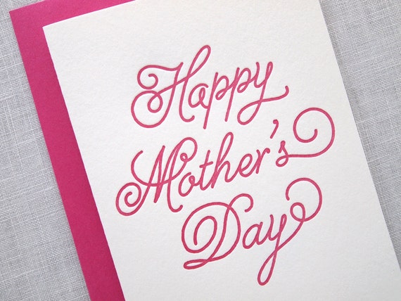 Happy Mothers Day Letterpress Card Cursive Collection By Missive