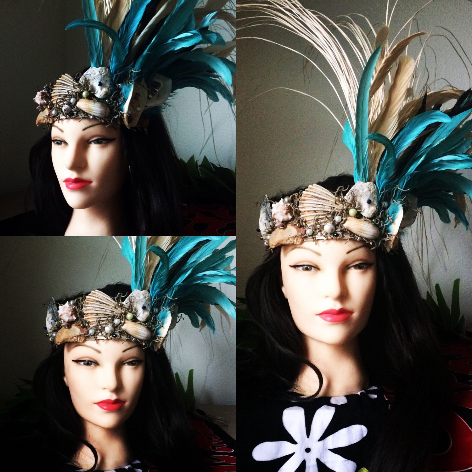 Tahitian dance costume tahitian headpiece by KapiolaniDesigns