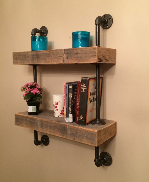 Reclaimed Barn Wood Floating Shelves Mounted by Prairiewoodworking