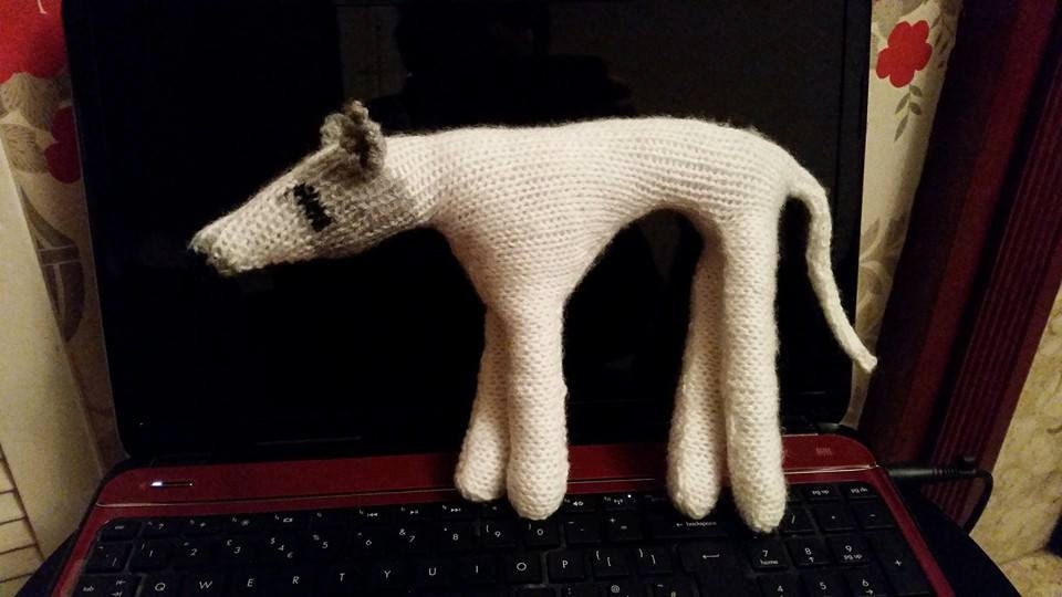 Knitting Pattern to make Small Danny the Greyhound model / toy