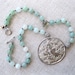 Soft Spoken - Hand knotted adventurine with vintage bird pendant - assemblage jewelry