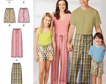 Kid's Pajama Pants, Children's Pajama Pants Pattern, Sz 4/5 to 14/16, Simplicity Sewing Pattern 1520