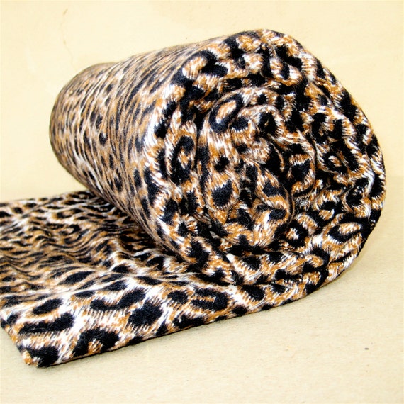 Vintage Leopard Flannel Fabric Animal Print Yardage