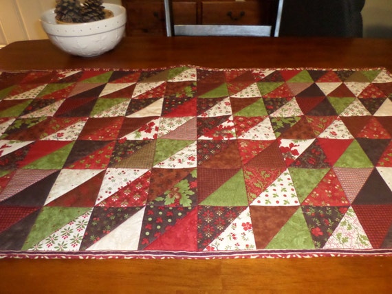 woodland table Table runner Runner Woodland Quilted  Christmas christmas