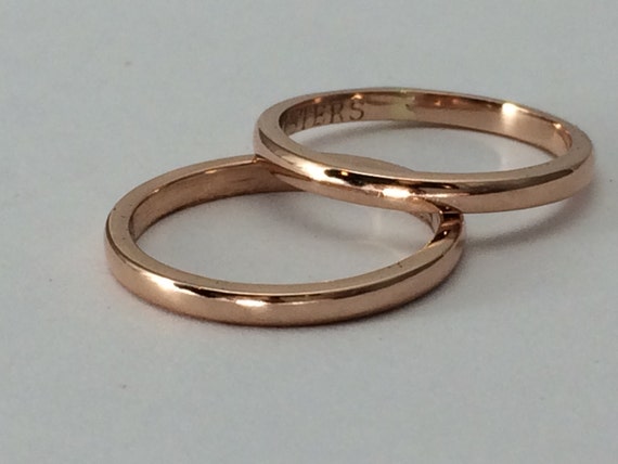 Rose  gold  wedding  band pink gold  ring  plain  gold  ring  gift