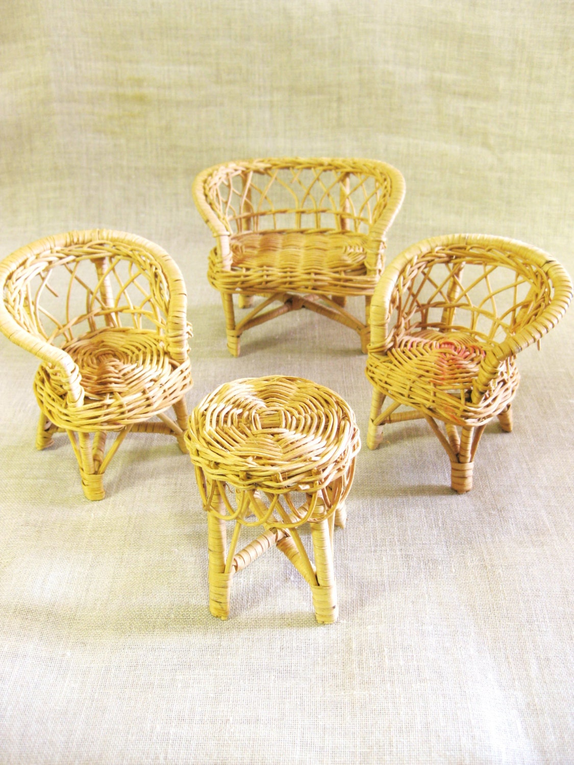 rattan dollhouse furniture