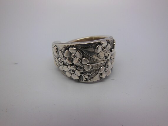 Antique Spoon Ring Sterling Silver Size 7 and a quarter