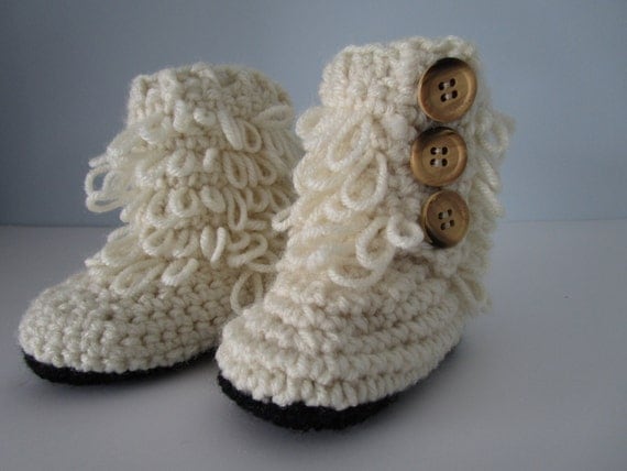 Baby Ugg Boots fits 6-12 Months crochet boots by ...