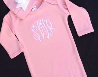 Items similar to Little Brother Infant Gown & Hat Set / Baby Gown / Little Bro / Brother ...