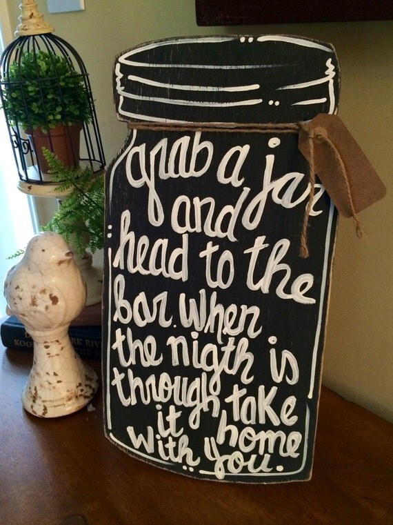 wedding mason jar sign wooden mason jar sign by MelanieLupien