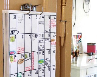 wall calendar Aug 2017 - Jan 2019