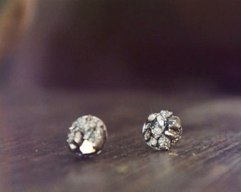 Pyrite Specimen Stone Earrings Studs// Hypoallergenic Steel // unique gifts