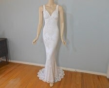 RESERVED Evel Stunning Lace Wedding Dress White BOHEMIAN Wedding Dress ...