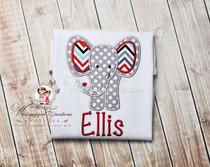 Boys Elephant Shirt - Custom Personalized Shirt - 1st Valentines Day Shirt - Baby Boy Elephant Shirt - Toddler Shirt