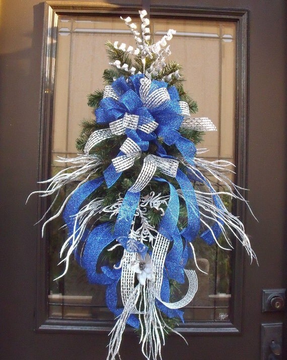 items similar to sale hanukkah wreath blue and silver items similar to sale hanukkah wreath blue and silver