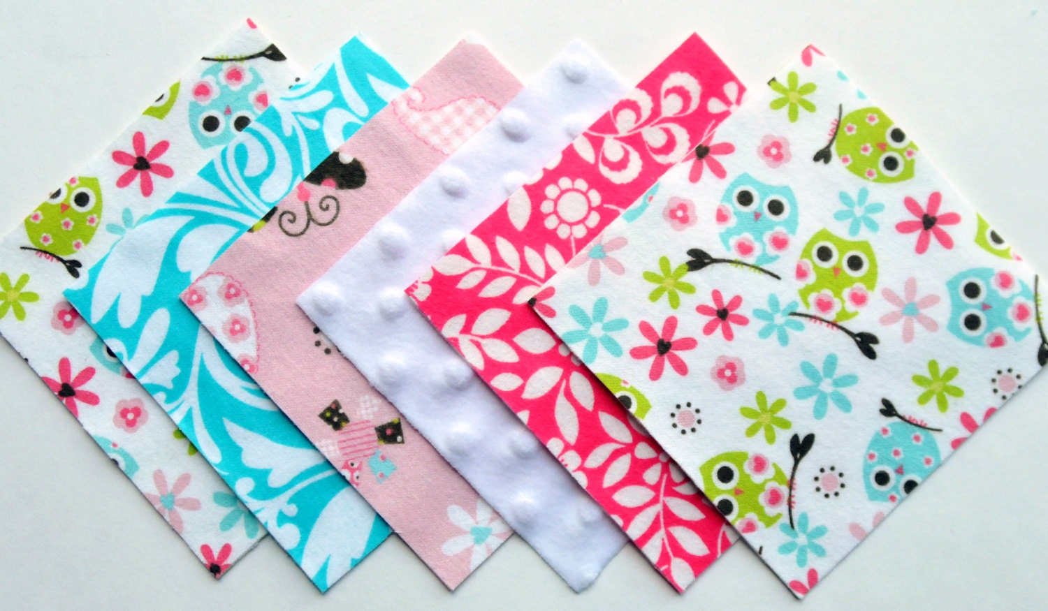 5 Charm Pack 50 Precut Flannel & Cotton Quilt Squares