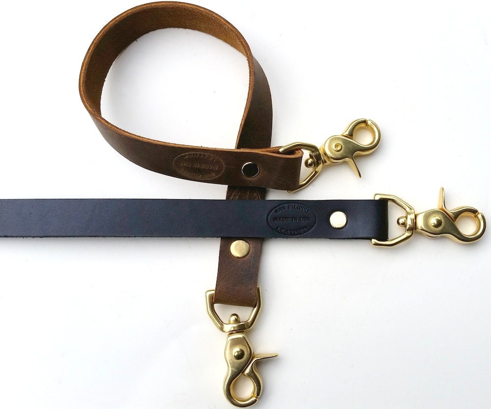 Brass and Leather Wallet Chain Men&#39;s Leather by SanFilippoLeather