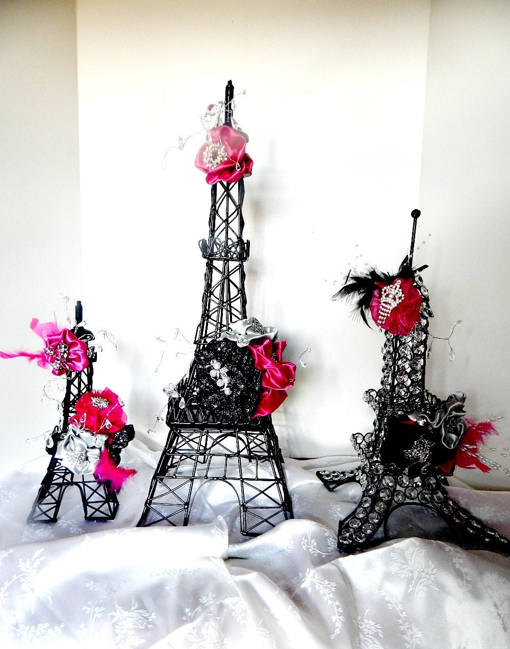 PINK Eiffel Tower Centerpiece. Parisians Theme Decor. Paris