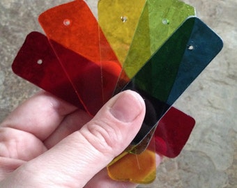 Bulk Glass Chimes. Discount on larger quantities. 20 chimes. Stained Glass. Any color combo. Drilled to hang, cut and polished. DIY
