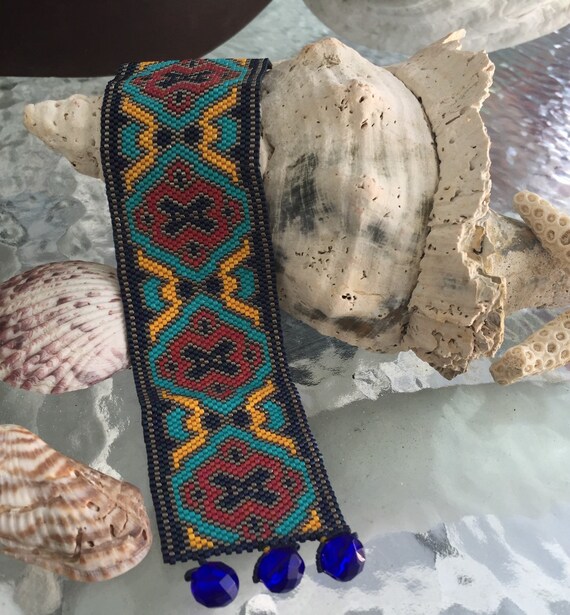 Moroccan Tile Inspired Bracelet Handmade with Delica Beads