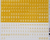 yellow dymo hebrew Scrapbooking stickers letters of the alphabet vinyl stickers  for scrapbooking ,cards and gift wrapping