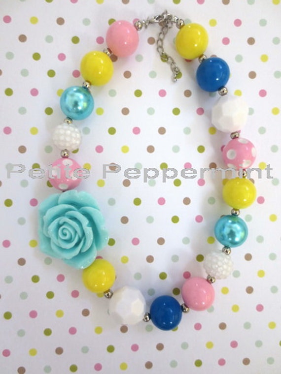 Little Girl Chunky Necklace, Little Girl Bubblegum Necklace, Children