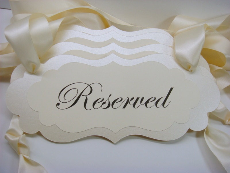 Wedding Reserved Pew Signs for Special Guest Seating During