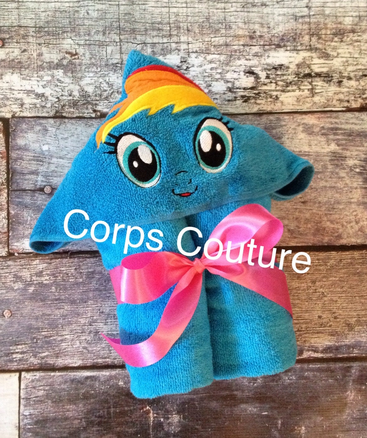 Rainbow Pony Inspired Hooded Towel
