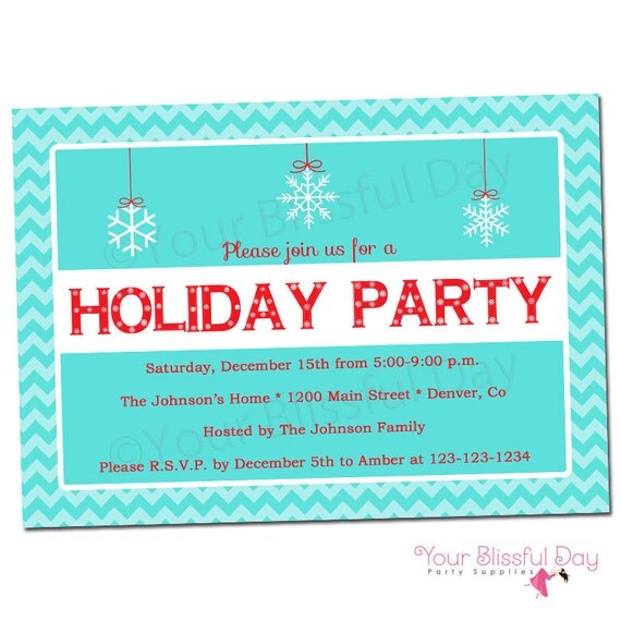 PRINTABLE Snowflake Holiday Party Invitation Il_570xn