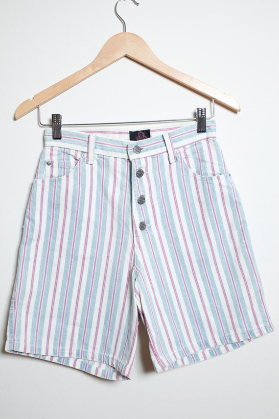 Items similar to Awesome Vintage 80s/90s Pastel Stripes High Waisted ...