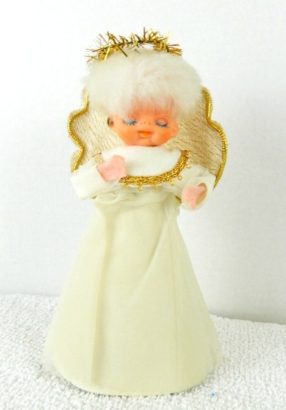 Vintage Tree Topper Angel doll plastic head 1950 by luvredford